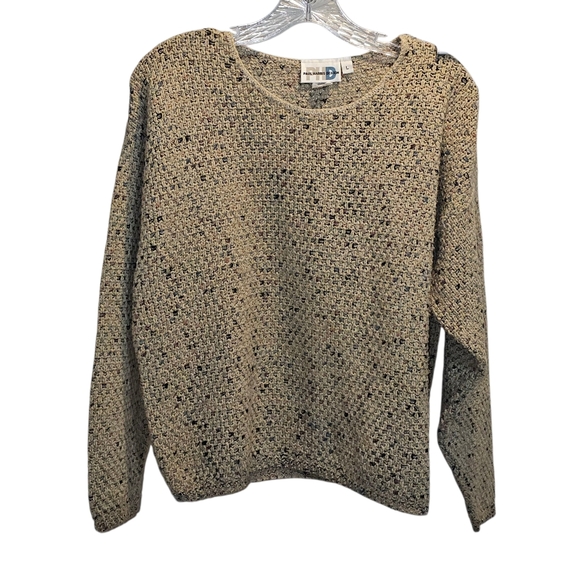 Paul Harris Design Sweater, Size L, Oatmeal Colored with multi color flecks - Picture 1 of 8